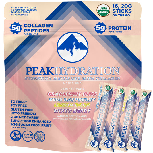 Peak Hydration Organic Hydration Multiplier with Collagen – Electrolyte Powder