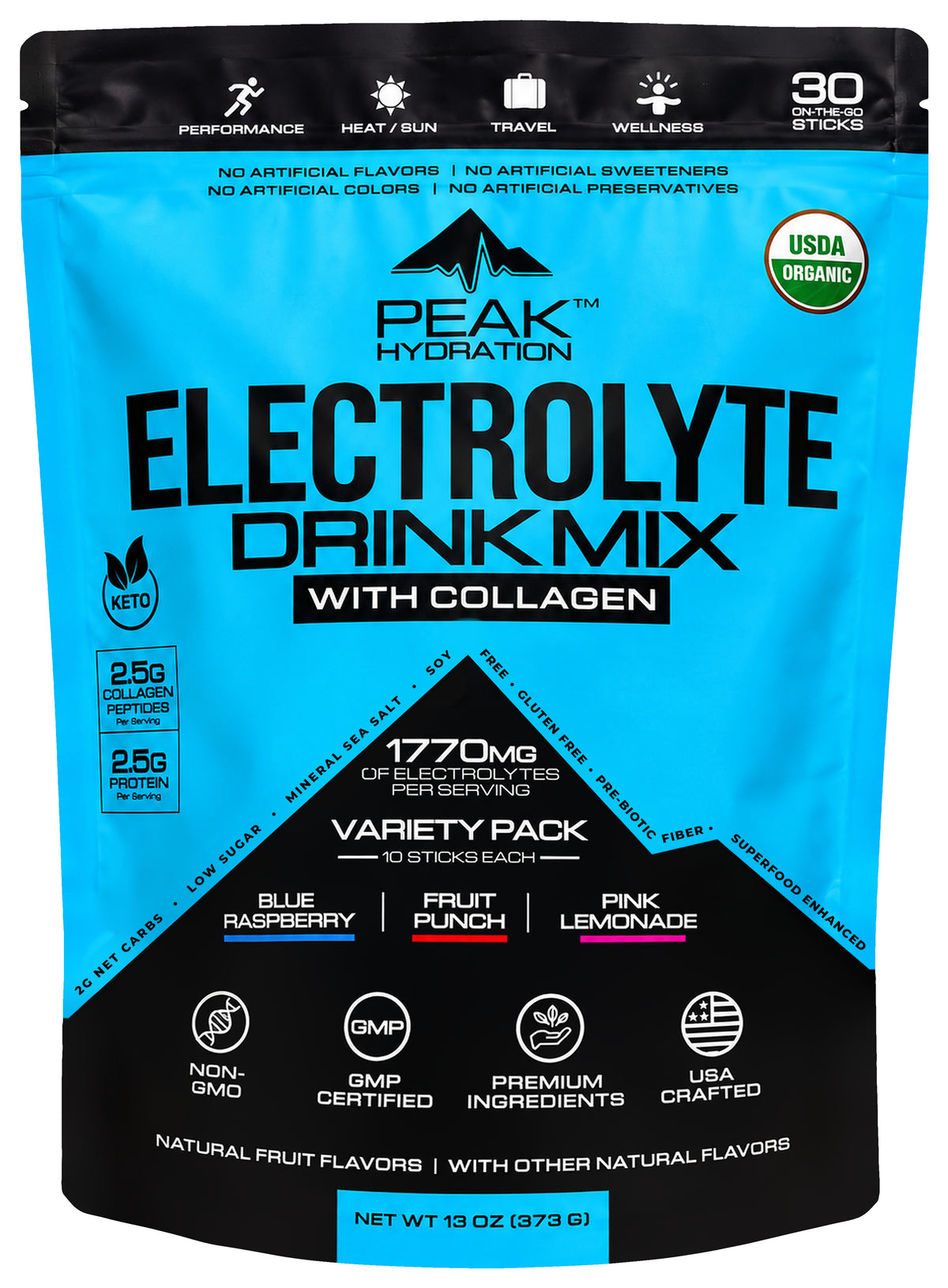 Peak Hydration Electrolyte Drink Mix with Collagen